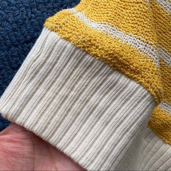 ☀️ ZARA BOHO YELLOW WHITE STRIPE VNECK SHEER LOOSE FIT TOP! - Picture 13 of 16